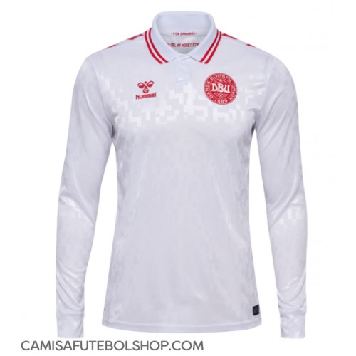 Camisa de time de futebol Dinamarca Replicas 2º Equipamento Europeu 2024 Manga Comprida